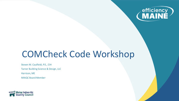 COMcheck Code Workshop