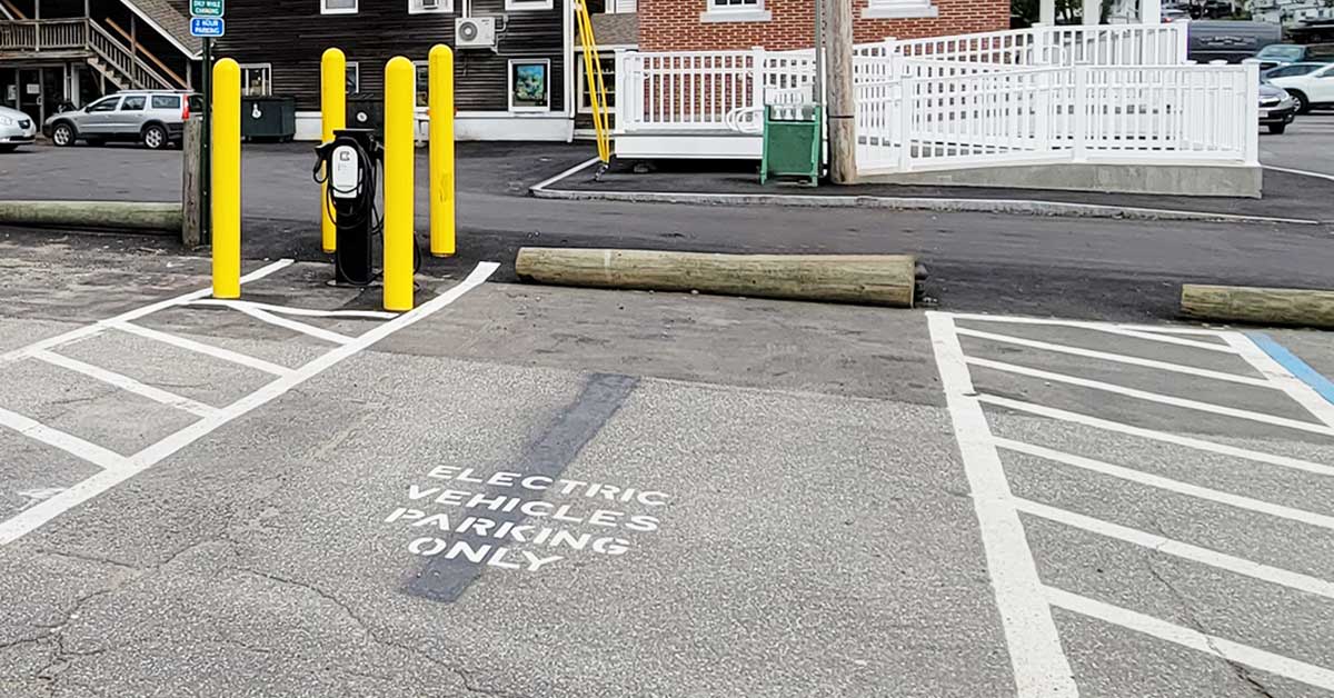 An electric vehicle charging station.