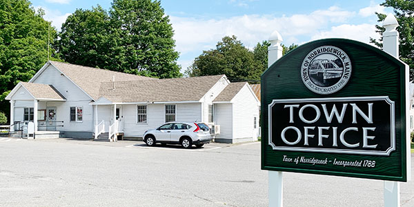 Exterior of the town office in Norridewock, Maine.